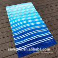 100% coton dégradé bleu rayures serviette de bain serviette de plage de natation mince avec logo BT-564 en gros Chine usine